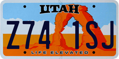 UT license plate Z741SJ