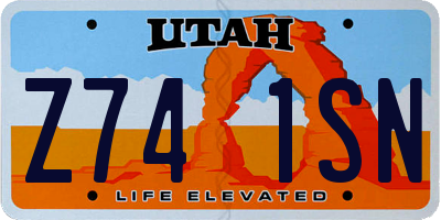 UT license plate Z741SN