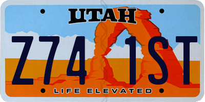UT license plate Z741ST