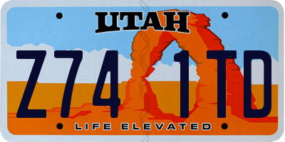 UT license plate Z741TD
