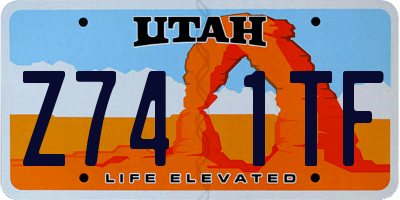 UT license plate Z741TF