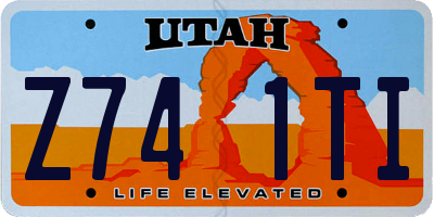 UT license plate Z741TI