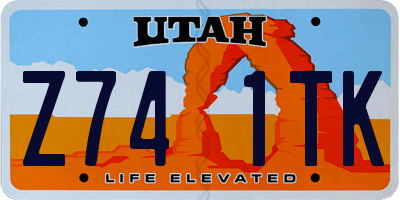 UT license plate Z741TK
