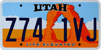 UT license plate Z741VJ