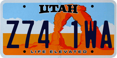 UT license plate Z741WA