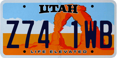 UT license plate Z741WB