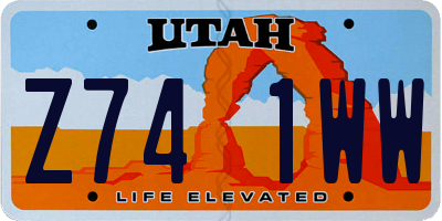 UT license plate Z741WW