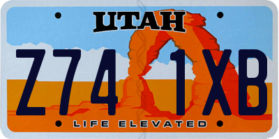 UT license plate Z741XB