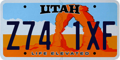 UT license plate Z741XF