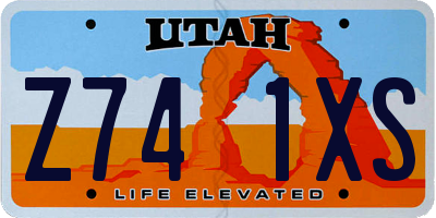 UT license plate Z741XS