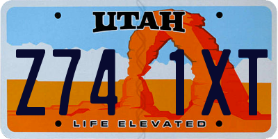 UT license plate Z741XT