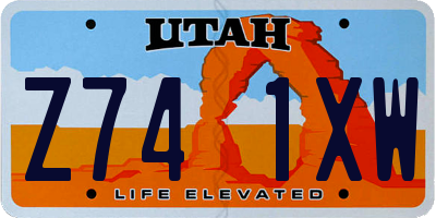 UT license plate Z741XW