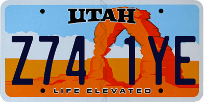 UT license plate Z741YE