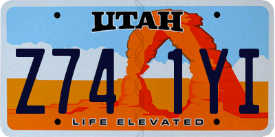 UT license plate Z741YI