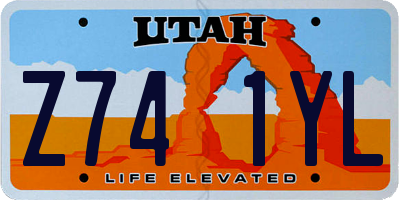 UT license plate Z741YL