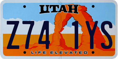 UT license plate Z741YS