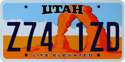 UT license plate Z741ZD