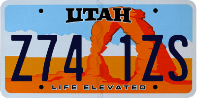 UT license plate Z741ZS