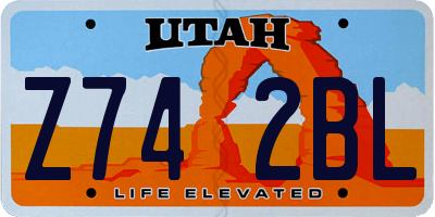 UT license plate Z742BL