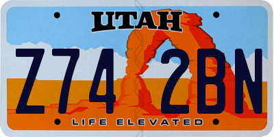 UT license plate Z742BN