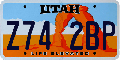 UT license plate Z742BP