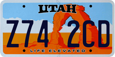 UT license plate Z742CD
