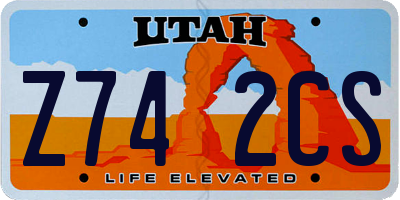 UT license plate Z742CS