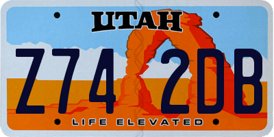 UT license plate Z742DB