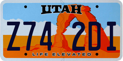 UT license plate Z742DI