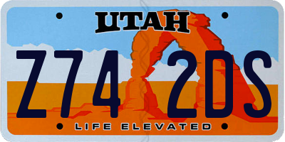 UT license plate Z742DS