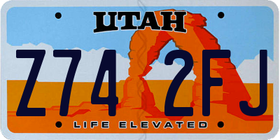 UT license plate Z742FJ