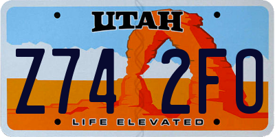UT license plate Z742FO