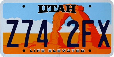 UT license plate Z742FX