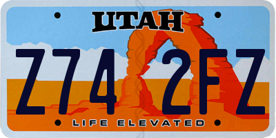 UT license plate Z742FZ