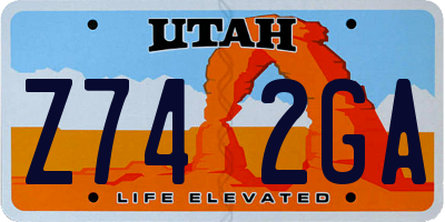 UT license plate Z742GA