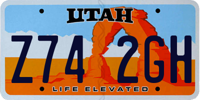 UT license plate Z742GH