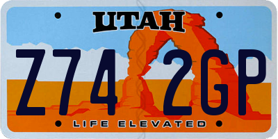 UT license plate Z742GP