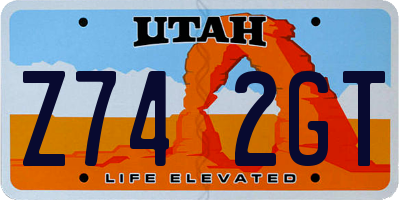 UT license plate Z742GT