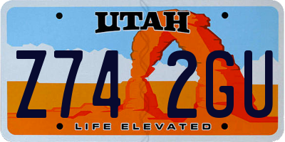 UT license plate Z742GU