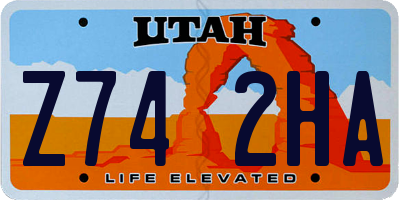 UT license plate Z742HA