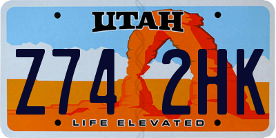 UT license plate Z742HK