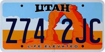UT license plate Z742JC