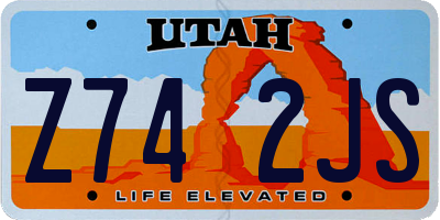 UT license plate Z742JS
