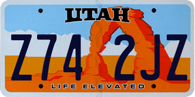 UT license plate Z742JZ
