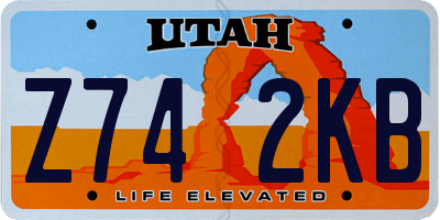 UT license plate Z742KB
