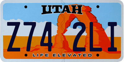 UT license plate Z742LI