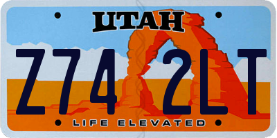 UT license plate Z742LT