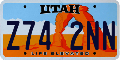 UT license plate Z742NN