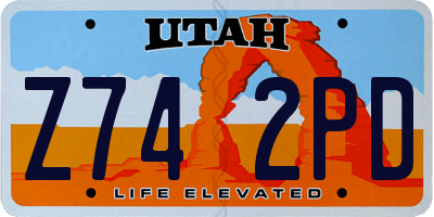 UT license plate Z742PD