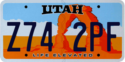 UT license plate Z742PF